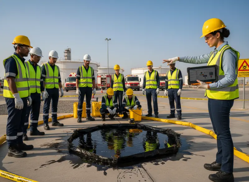 When a chemical container tips in a crowded lab or a spill seeps into a high-traffic warehouse aisle, even a few drops of toxic fluid can interrupt production, expose workers to serious health risks, and rack up millions in cleanup costs. That moment of crisis highlights a gap almost every organisation faces: teams equipped with theory but lacking practical, tested spill response plans that protect people, property, and profit. At Agile Leaders Training Center, our Comprehensive Spill Prevention & Response Training Course draws on proven industry standards to bridge that gap. Delivered by seasoned safety experts, this course exists to turn uncertainty into confidence, equipping participants with strategies designed to prevent spills before they happen and the skills to spring into action when they do. Who Should Attend Environmental health and safety officers juggling multiple sites will find new ways to streamline safety protocols, while laboratory technicians gain hands-on spill kit mastery to handle unexpected chemical incidents. First responders, healthcare staff, manufacturing supervisors, construction leads, and agronomists each leave with practical know-how that lifts their professional credibility and addresses critical skills gaps in spill management. What You’ll Learn Across five days of intensive training, participants explore the full spill management lifecycle. You’ll discover spill prevention strategies that reduce incident frequency, chemical compatibility checks that avert dangerous reactions, and refined procedures for hazardous waste disposal. Learning outcome highlights include executing incident reporting with clarity and meeting all regulatory requirements without guesswork. Training Experience and Structure This multi-day journey moves from an introduction to clear roles and responsibilities through advanced response techniques. Day one establishes leadership accountability; subsequent sessions dive deeper into storage best practices, handling flammable or acidic spills, and mastering equipment for safe cleanup. By day five, you’ll present a complete scenario response, integrating the Ball State University spill flowchart and industry-specific guides. Training Methodology We pair case studies and group workshops with hands-on exercises and real-time simulations, ensuring an interactive training methodology that sticks long after the final session. Ready to master spill safety? Take control of workplace safety, accelerate decision-making in crises, and build a culture of proactive prevention. enroll in this course today and safeguard your team, your assets, and your future.